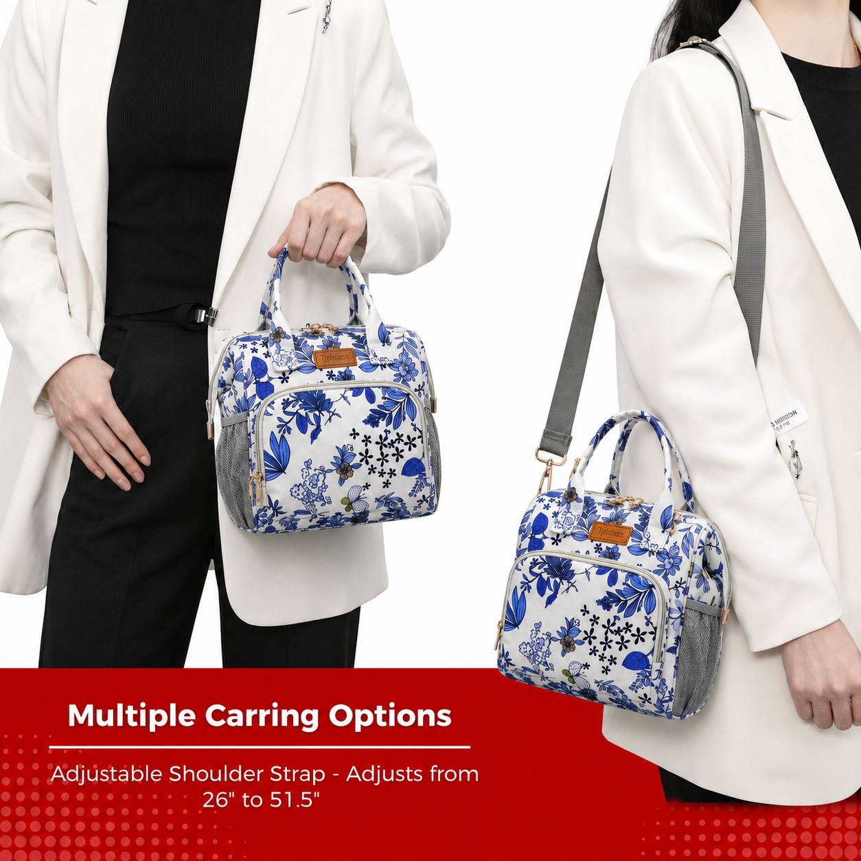 Blue Floral Lunch Bag